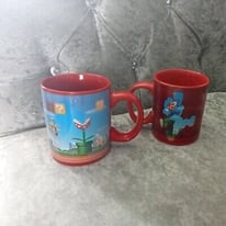 Super Mario Bros Red Gaming Collectable Cup Paladone Gamer Mug Pair