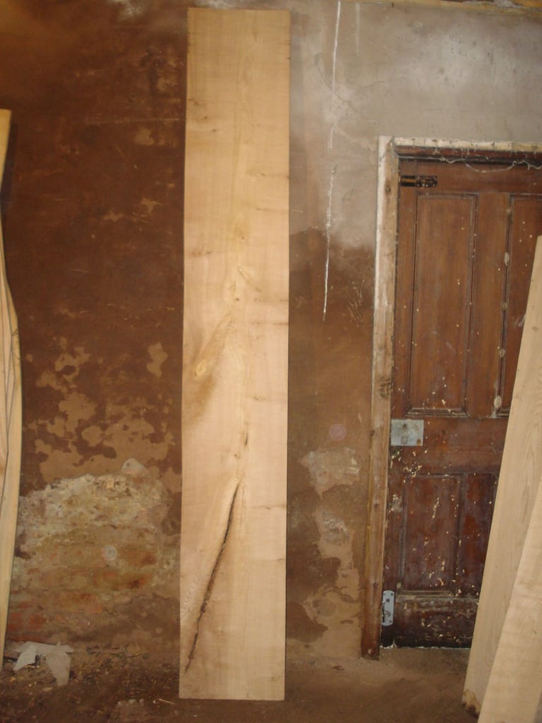 VERY LARGE AND THICK ELM BOARD SLAB 100" X 15" X 1.3" BOARD A