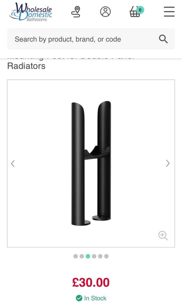 anthracite double radiator floor mount bracket