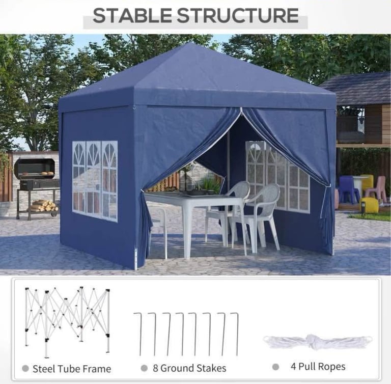 3m x 3m Blue Pop Up Gazebo