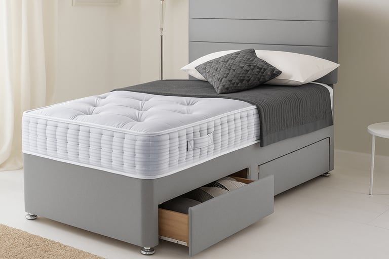 image for Luxury Storage Divan Bed with Mattress Providing Modern Style and Functionality