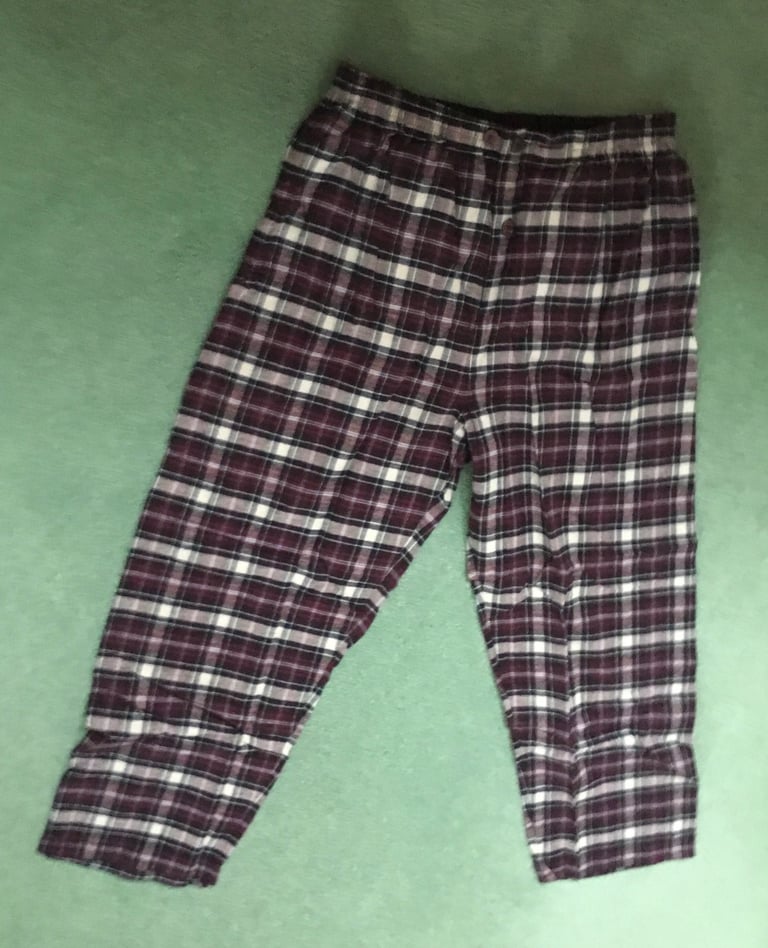 Marks & Spencer Brushed Cotton Burgundy Men’s Pyjama Bottoms Size L