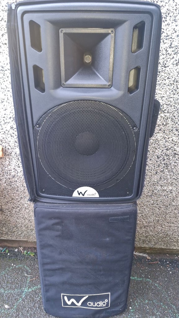 image for W AUDIO PSR 15 SPEAKERS X2 INC STANDS & PADDED CARRY CASES