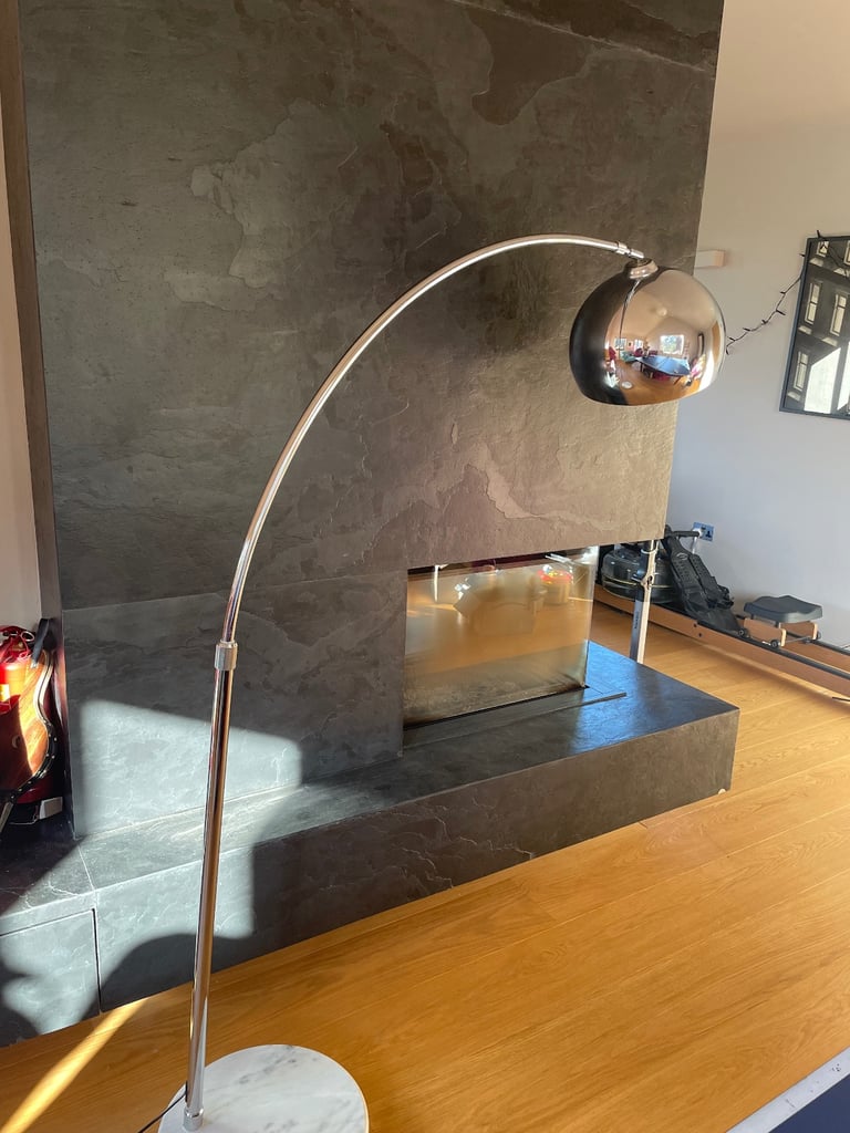 image for Made. com chrome floor lamp with marble base