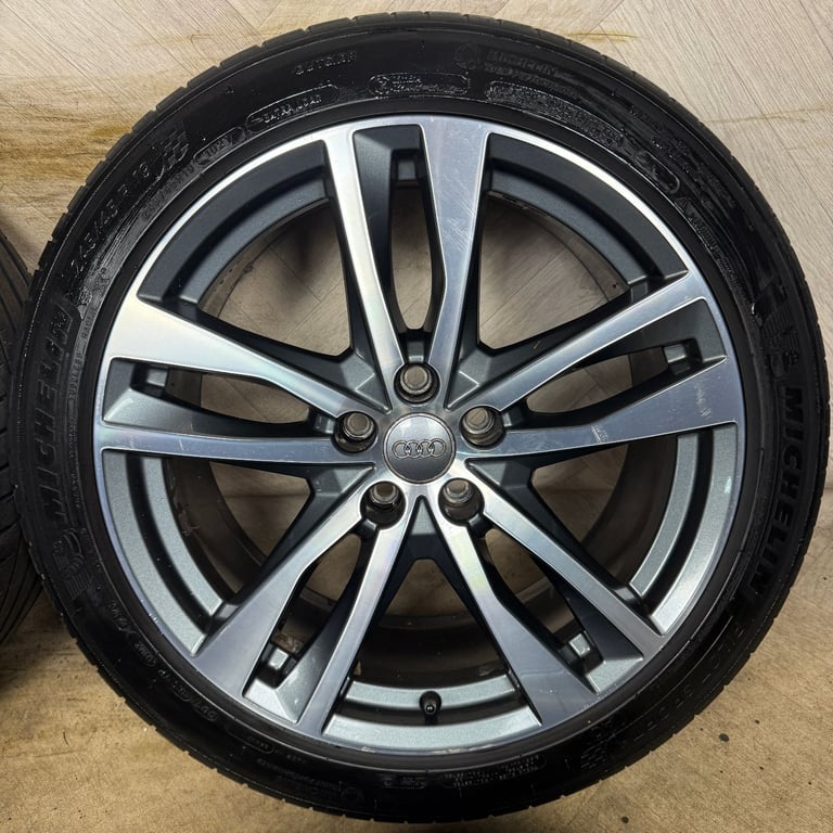 19'' GENUINE AUDI A6 C8 S LINE 5 DOUBLE SPOKE ALLOY WHEELS TYRES ALLOYS