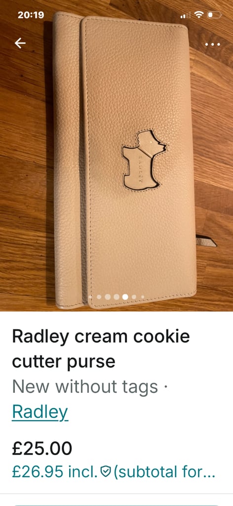 image for Radley cream leather purse 