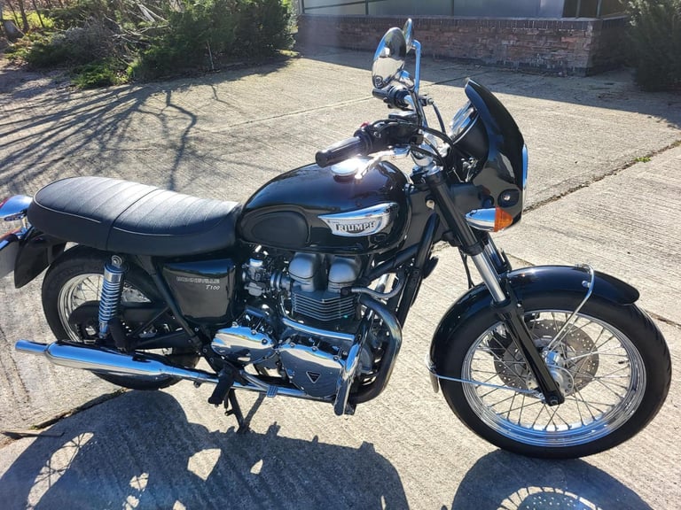 image for 2005 55 TRIUMPH BONNEVILLE T100 865 T 100 CLASSIC RETRO BLACK  CHROME CLEAN