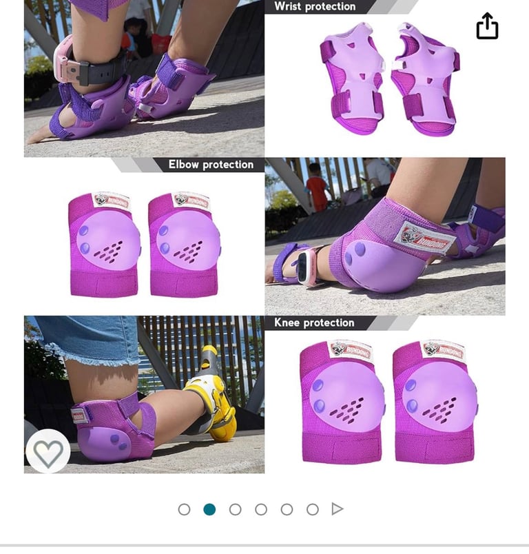 Purple Protective knee, wrist, elbow pads 