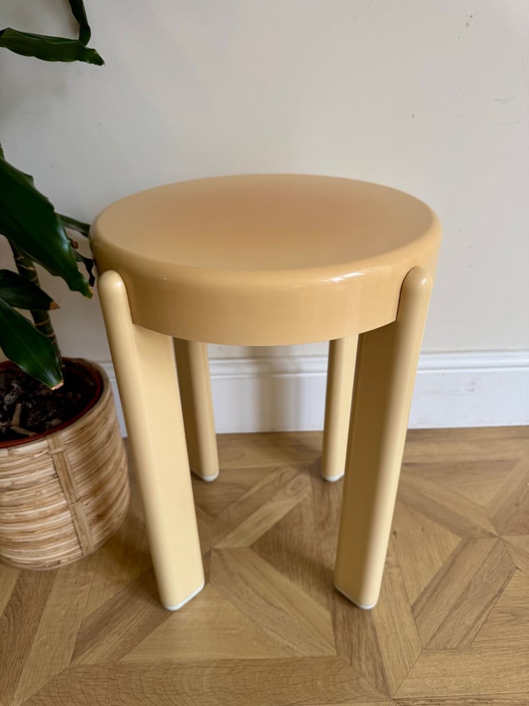 image for Mid century vintage retro space age plastic bedside dressing table stool 