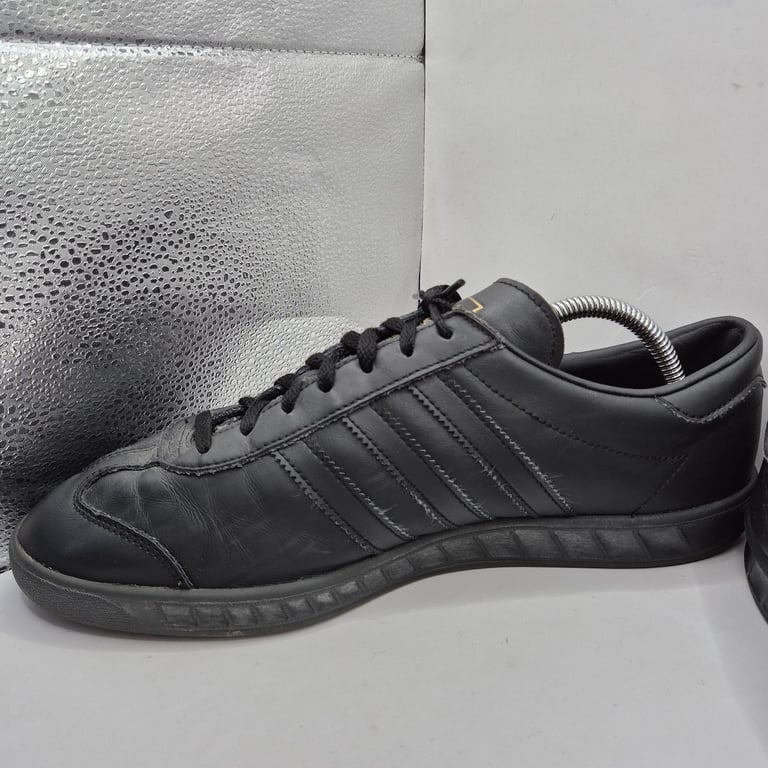 Adidas Hamburg Originals Black Leather Men's UK 9 Striped Casual Terraces