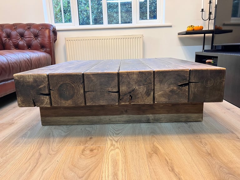 Valmiera Reclaimed Wood 110cm Log Coffee Table – Housing Units