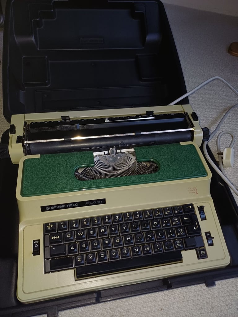 image for Silver Reed electric typewriter with carry case