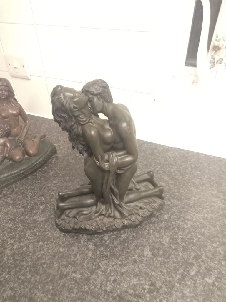 image for ANTIQUE CROSA 1800'S  1888  MAN WOMAN EMBRACING HALLMARKED. 
