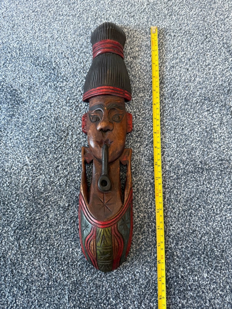 image for Carved Wooden African mask hanging 