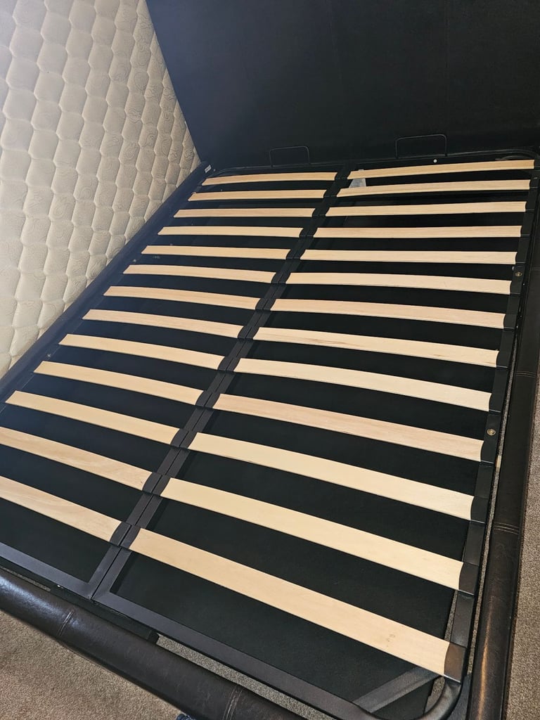 King Faux Leather Bed with King Mattress