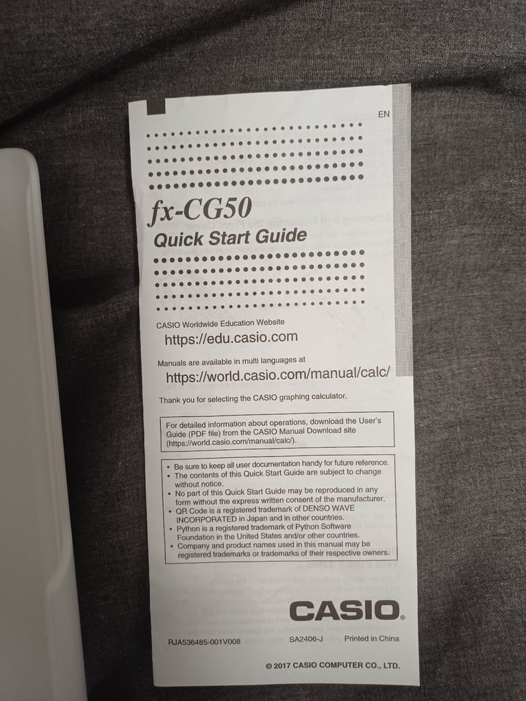 CASIO fx-CG50 GRAPHICAL CALCULATOR FOR A-LEVELS/GCSE/DEGREE