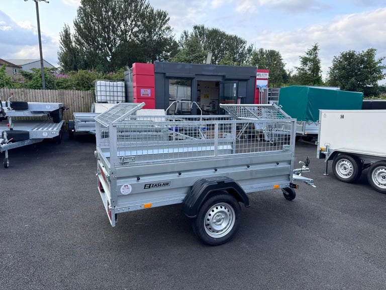 Brand New Zaslaw 205SU 7ft x 4ft single axle tipping trailer with 40cm mesh