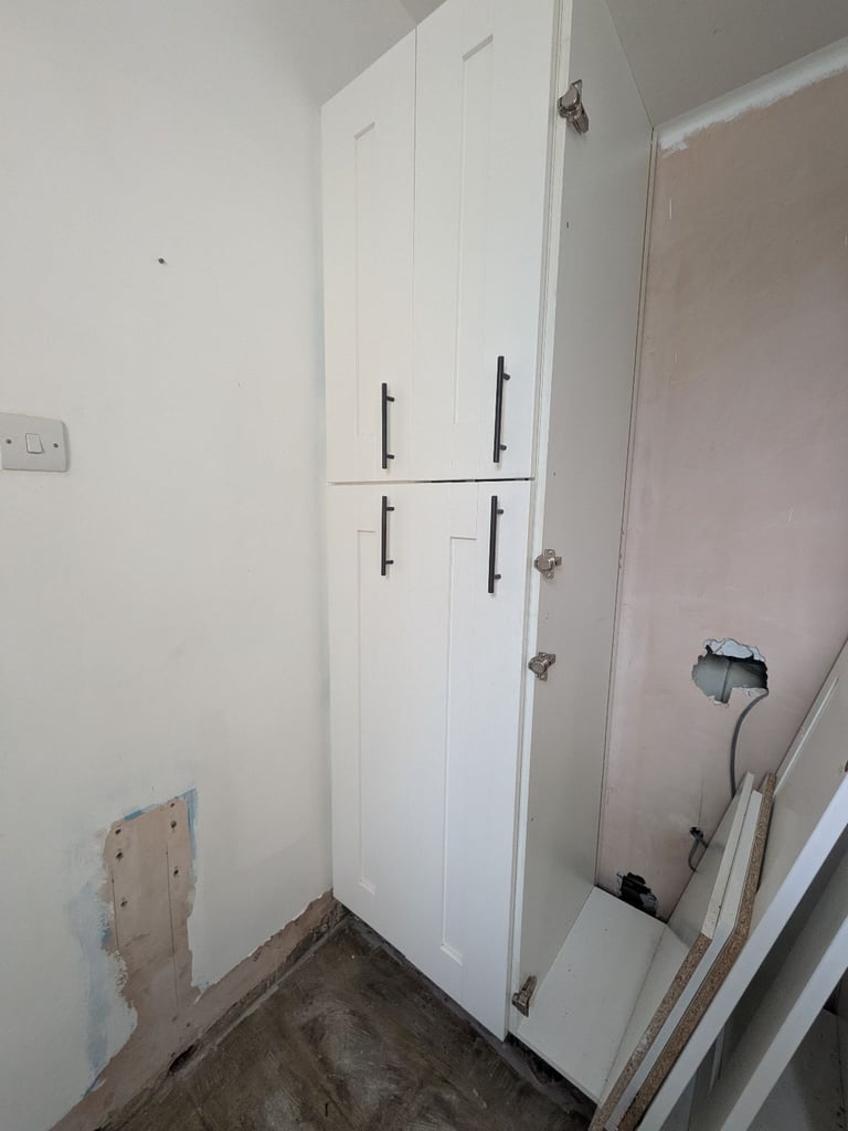 2 tall kitchen larder cupboards 