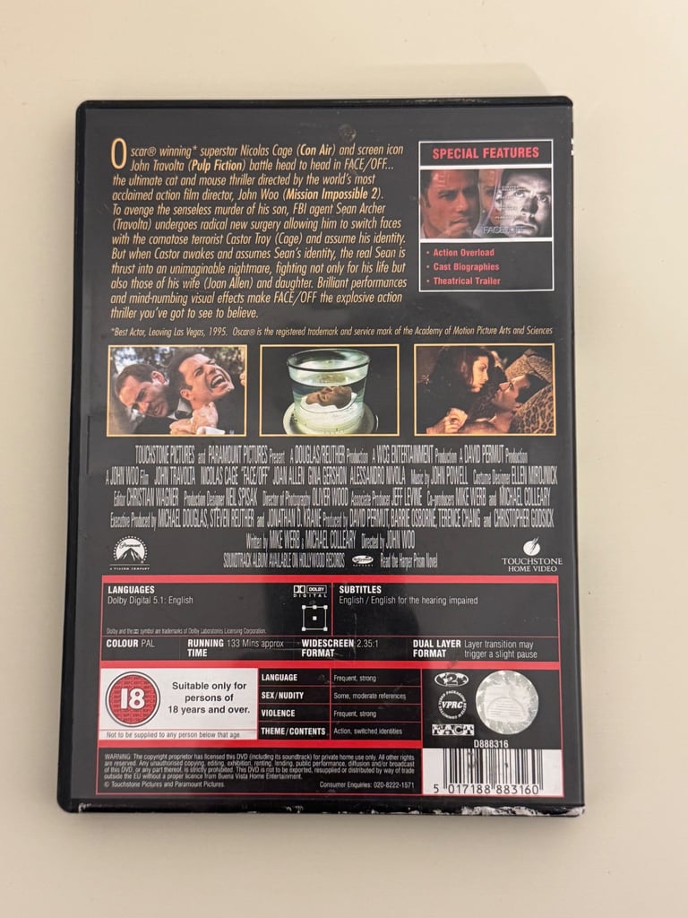 Face/Off (DVD, 2001)