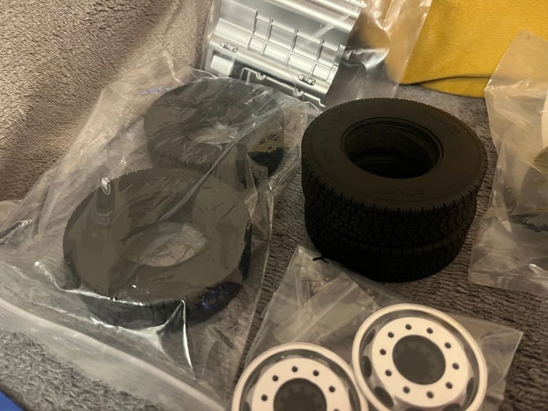 brand new tamiya 1/14scale ALLUMINIUM UPGRADES WITH TYRE UPGRADES. JOBLOT 