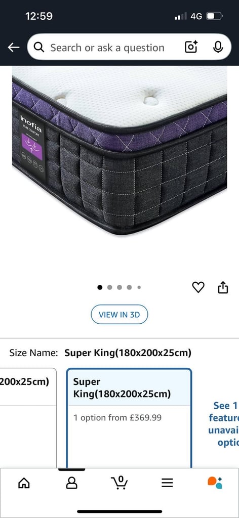 Solid Oak Super King Size Bed Frame & Mattress 