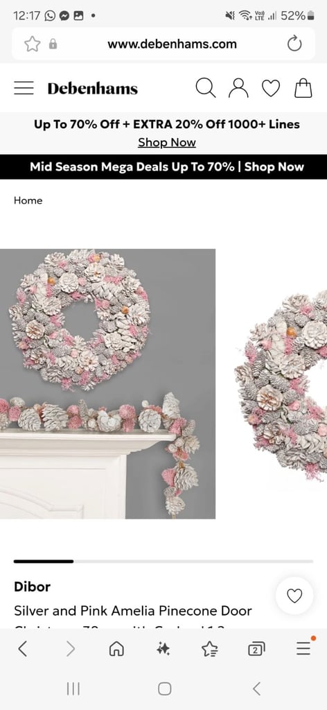 PinkGarland and wreath 