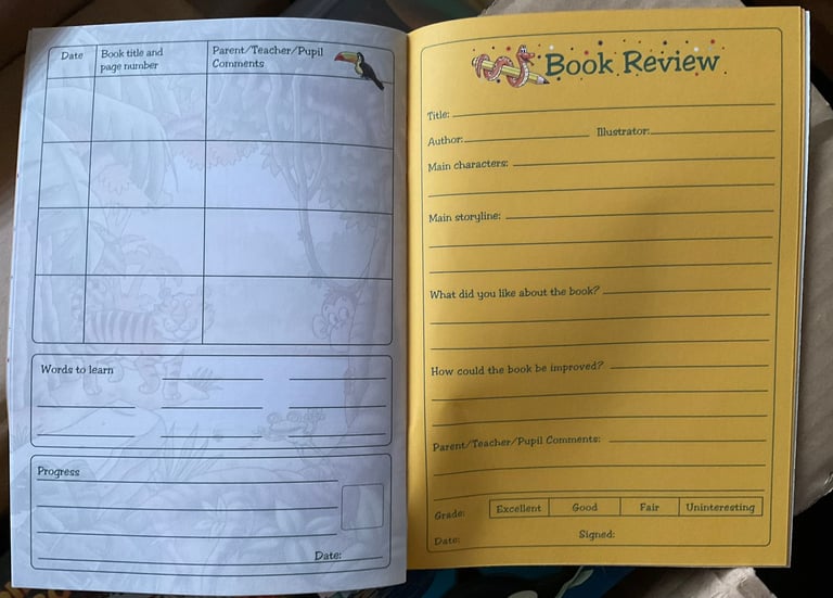 Primary school reading record books