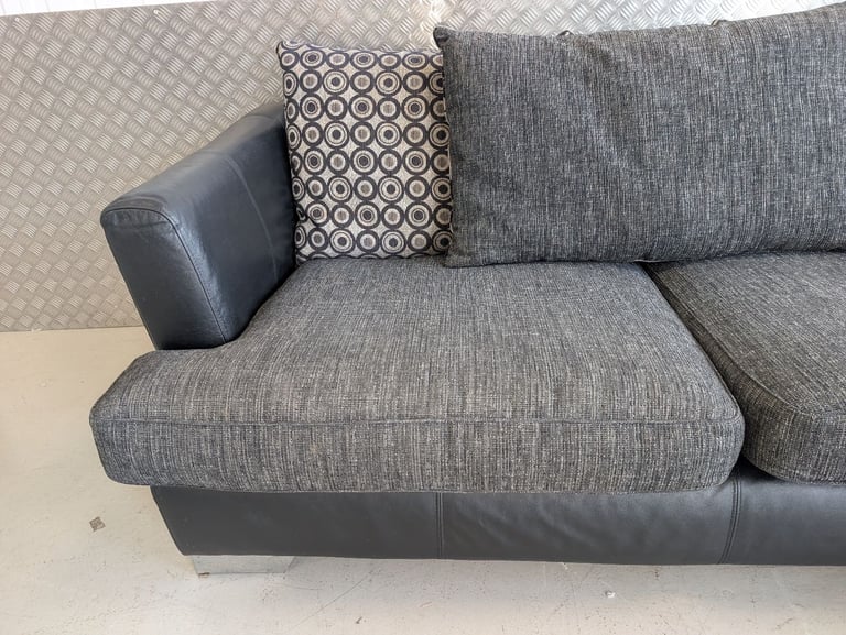 DFS Black/Grey 3 Seater Sofa & Armchair Set  (foam seat cushions) , Good Condition - Delivery Avail