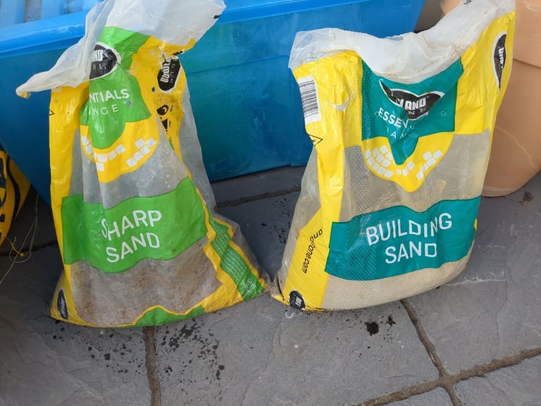 image for Leftover building materials: cement & hydrated lime (almost full bags)/sharp sand/soft sand