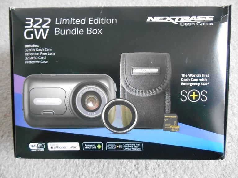 NEXTBASE 322GW Dash Cam with Accessories