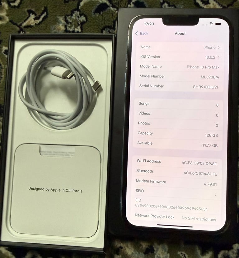 Apple iPhone 13 Pro Max 128 Gb Unlocked Brilliant Original Condition 