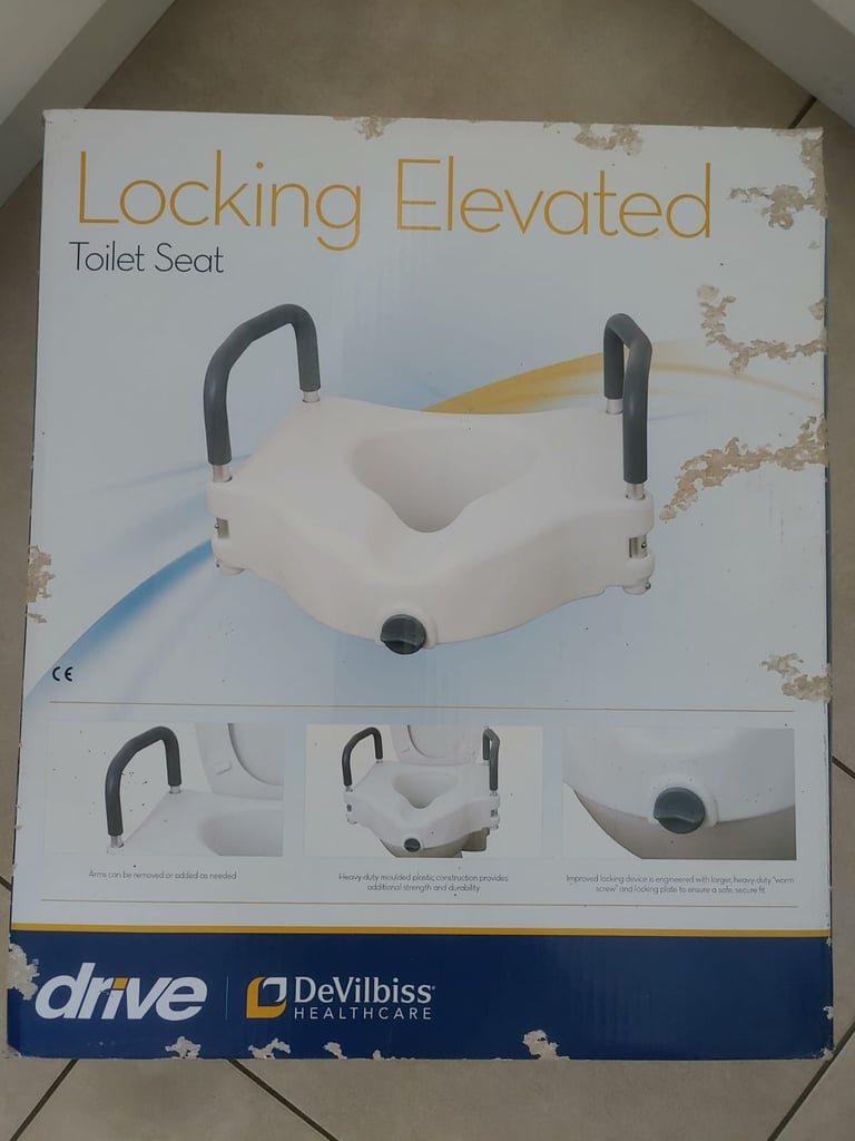 image for New Drive Raised Toilet Seat with Arms