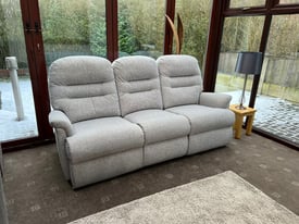 Brand New (Seconds) Sherborne® Keswick 3 Seater Electric Recliner Minerva Silver Softcloth RRP £2615