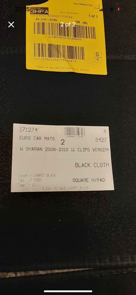 Vw Sharan 2006-2010 Carpet Car Floor Mats 11 Clips