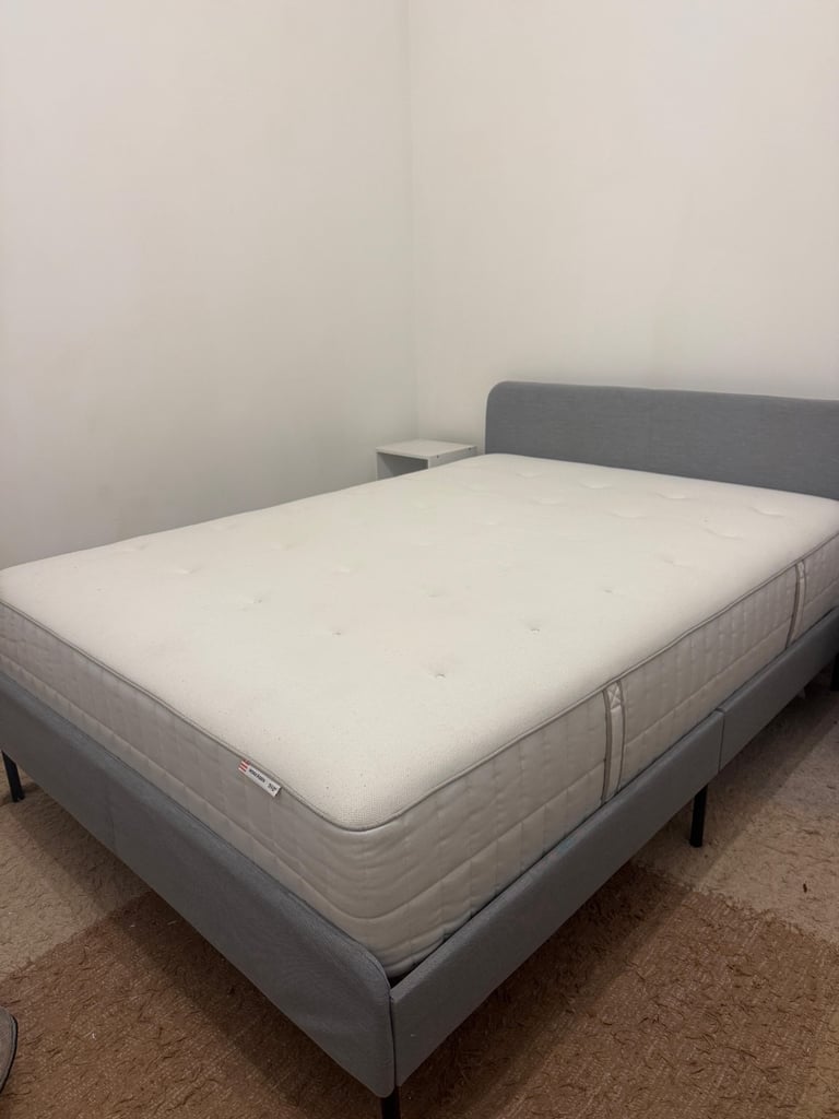 Double bed with Ikea Hokkasen pocket sprung mattress