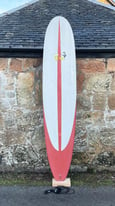 SHIPPING, Raw Longboard Surfboard 9’2, 2+1, 72L, Epoxy, fins, extras