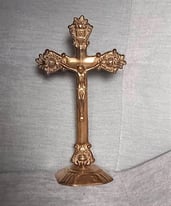 Brass crucifix 8 inches tall