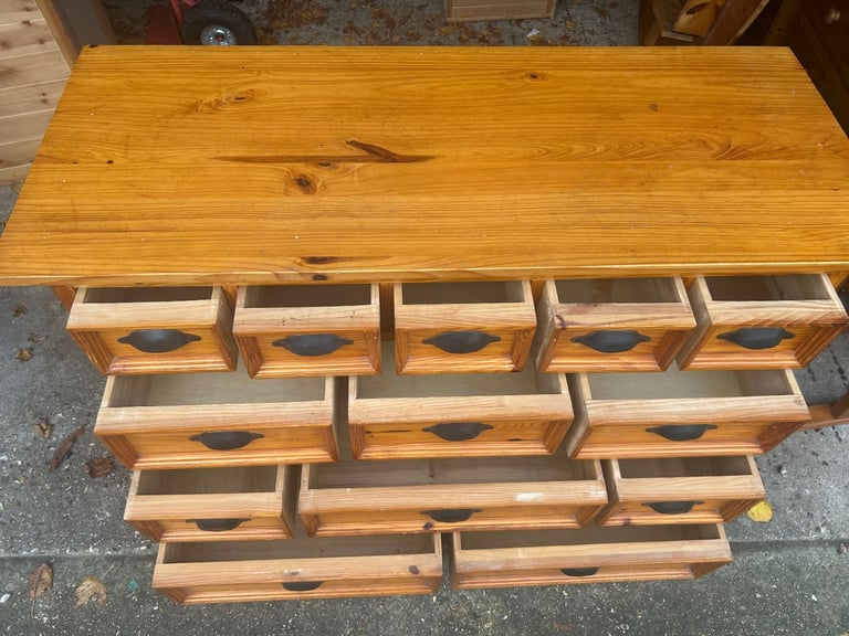 Solid chunky pine large chest of drawers. Possible delivery 