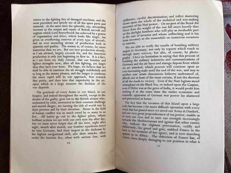 Winston Churchill. House of Commons Speech , Number One ,August 20th 1940