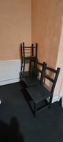4 grey wooden ikea dining chairs