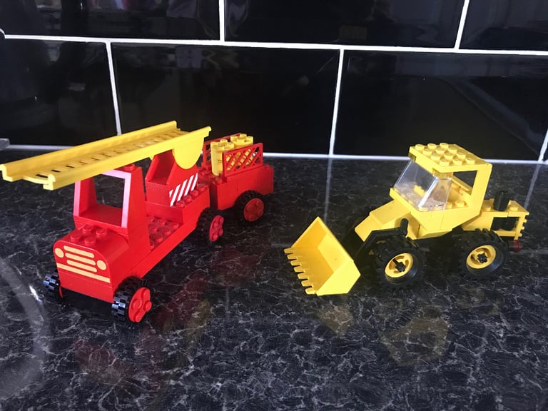 image for Vintage Lego 392-2 fire engine & 6658 bulldozer