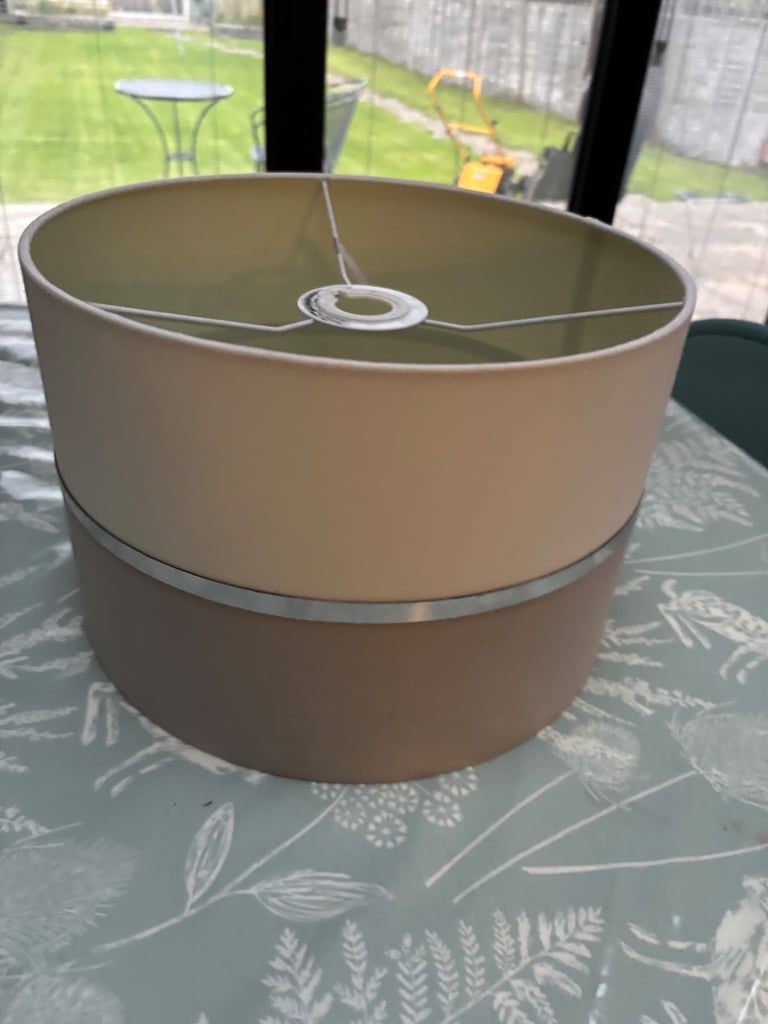 Silver/grey and cream Lampshade