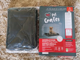 Double door folding dog crate from pets at home.
