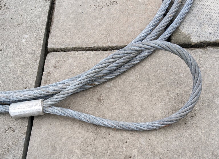 Galvanised steel hawser/  wire rope with 2 loops
