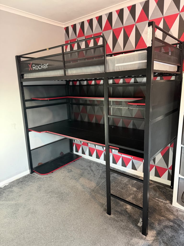 X rocker High sleeper and new mattress