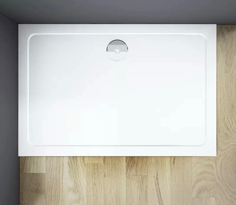 Aica 900x700x30mm Rectangle Slimline Low Profile Shower Tray Bathroom Enclosure