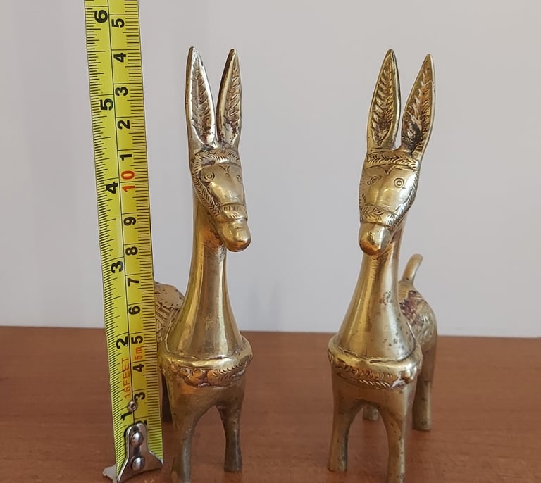 Vintage Brass Donkey x 2