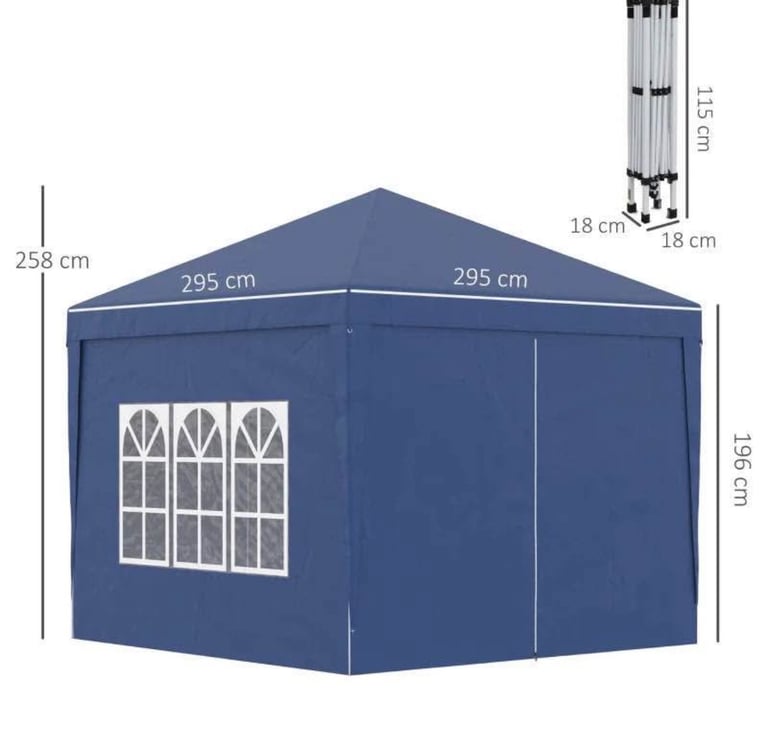 3m x 3m Blue Pop Up Gazebo
