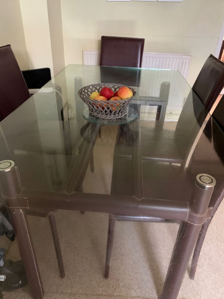 image for Free glass top dining table (chairs not included)