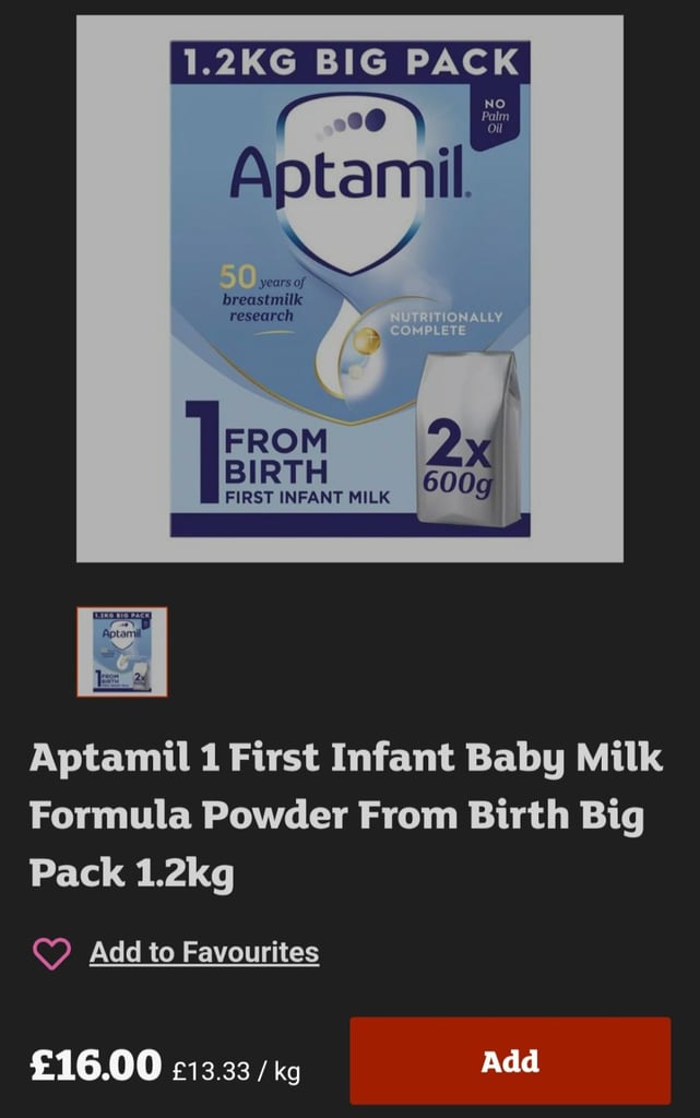 image for Baby/formula/milk/Aptamil stage 1/big pack 